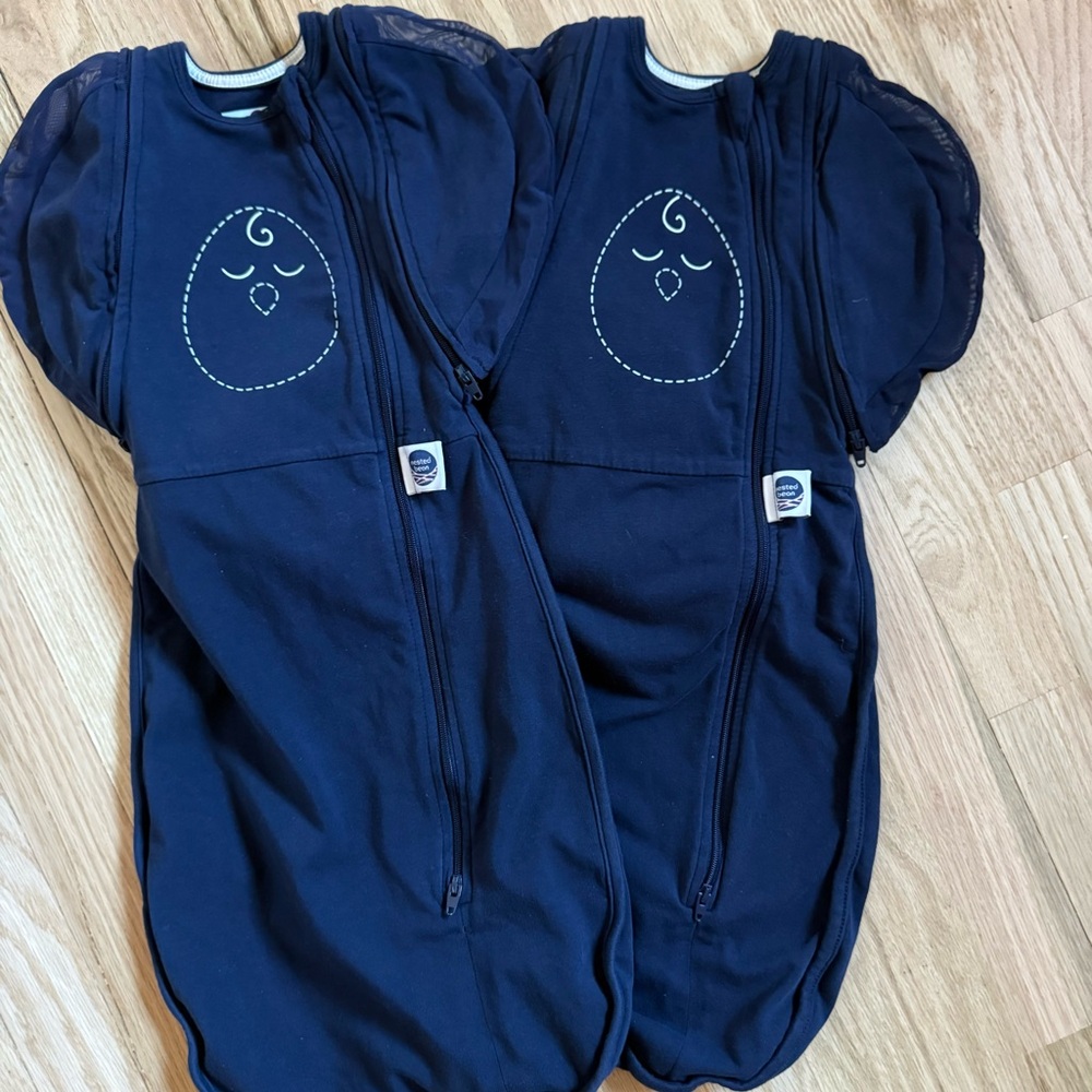 Lot of 2 Nested Bean Zen One Air Swaddle Navy Size 3-6mo 13-18.5lbs EUC